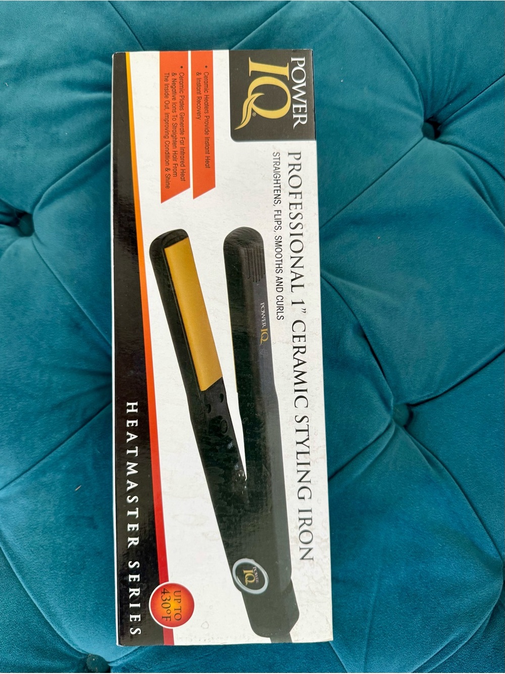 Power IQ Professional 1" Ceramic Styling Iron - Black & Gold